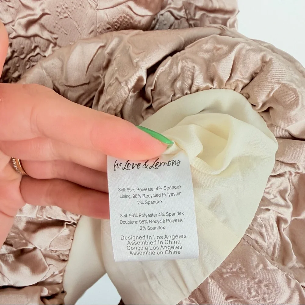 NWT For Love and Lemons‎ Satin Bubble Skirt Mini Dress